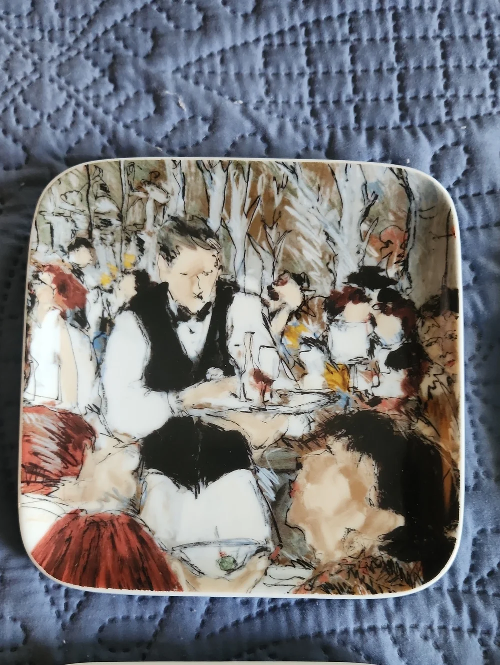 Set Of 4 Williams-Sonoma Garcon Porcelain Cocktail Plates Like New